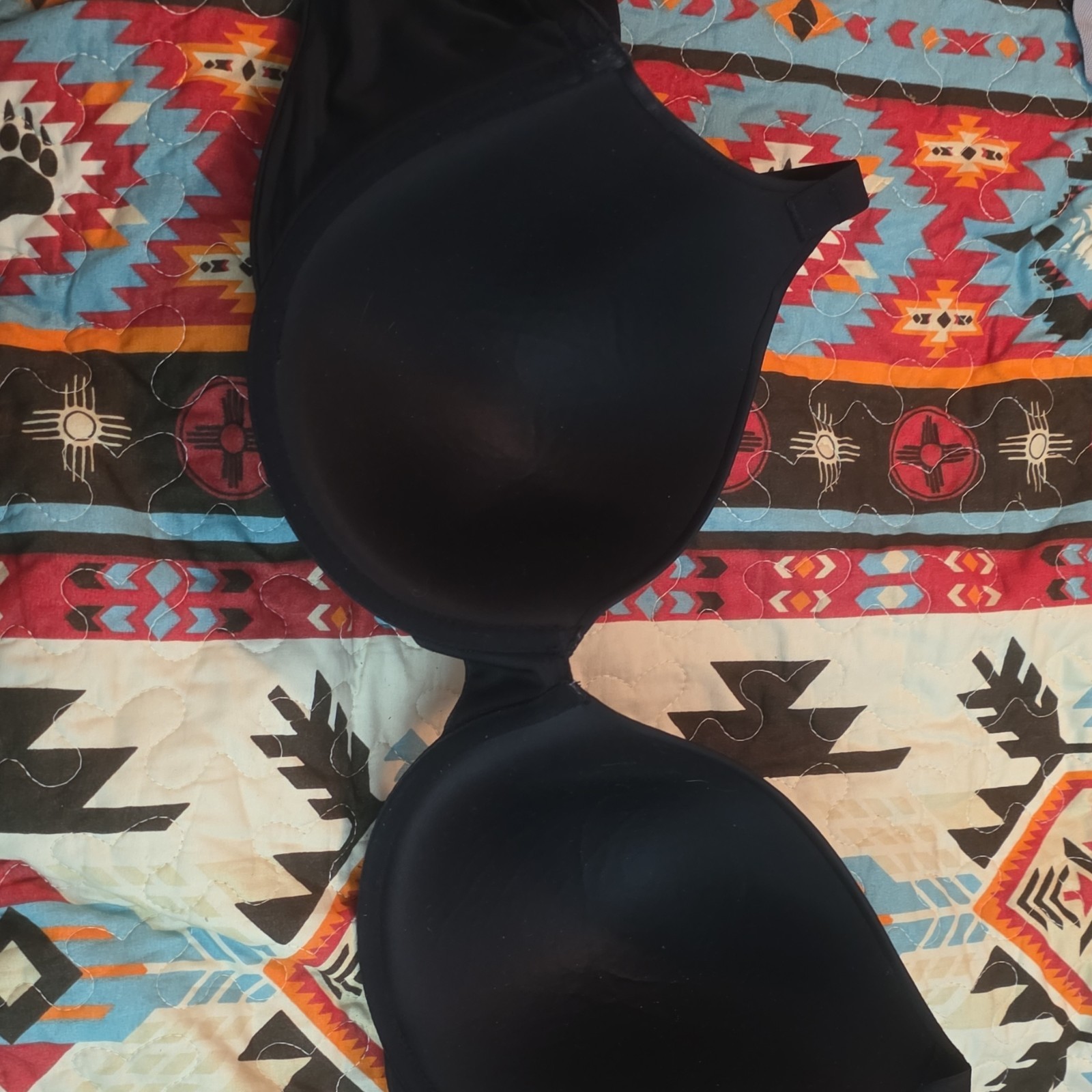 Women's Black Bra 40DD Solid Pattern Full Coverag… - image 2