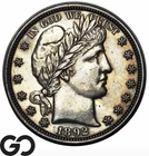 1892 Barber Half Dollar PROOF Choice PR *Rare This Nice*, Just 1245 Issued By US