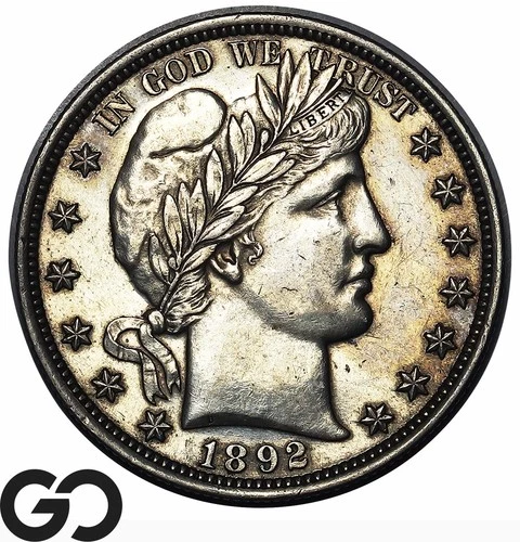 1892 Barber Half Dollar PROOF Choice PR *Rare This Nice*, Just 1245 Issued By US