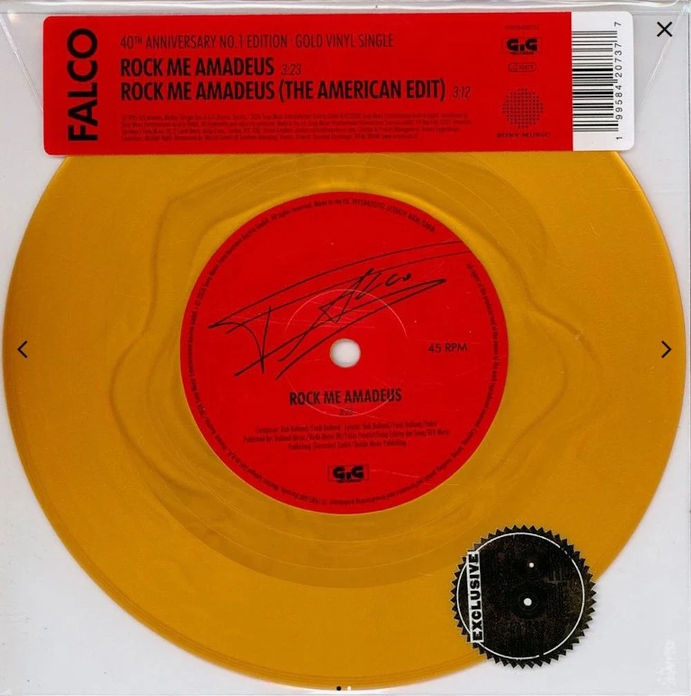 Falco Rock Me Amadeus 7" Vinyl 40th Anniversary 2026 Record Store Day