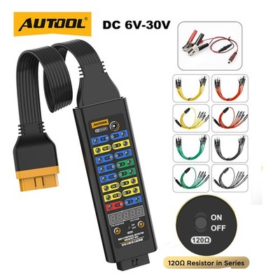 OBD2 Breakout Box OBDII Protocol Detector CAN Bus Test with Voltage Resistor 