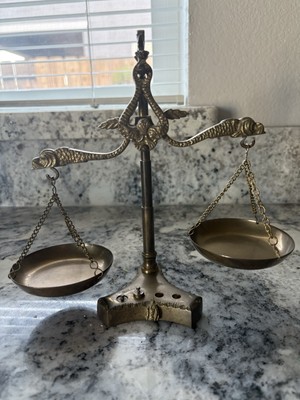Vtg Brass Scale 8 1/2 