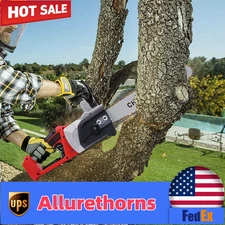 16 Inch Mini Handheld Electric Chainsaw Cordless Chain Saw 2000W 110V Red USA