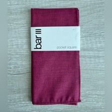 Bar III Mens Burgundy Solid Pocket Square