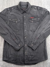 VTG Y2K Affliction Black Premium Button Up Long Sleeve Shirt Men's Large Black