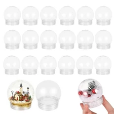 iplusmile 20Pcs DIY Snow Globe Kit, 2.7 Inch Plastic Water Globes with Screw ...