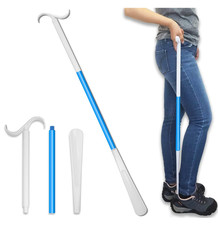 35.5" Long Handled Shoe Horn Dressing Stick Sock Remover Aid for Seniors 2in1