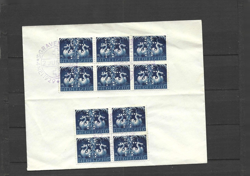 NETHERLANDS  1929 COVER SPECIAL CANCEL  MULTIPLES  F #912