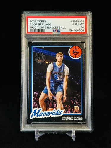 2025 Topps Basketball Cooper Flagg 1980-81 RETRO INSERT #80BK-51 PSA 10