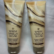 2 New Bath Body Works Warm Vanilla Sugar Body Cream Lotion 8 oz.