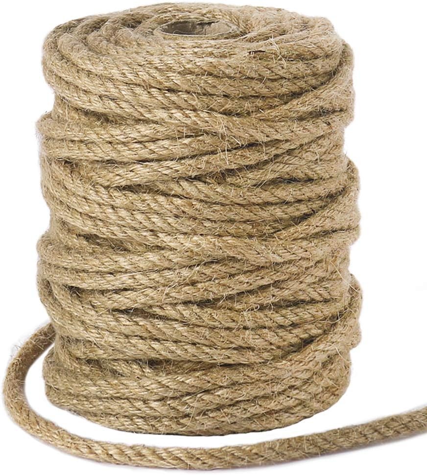 tenn well 5mm Thick Jute Twine String, 30m Natural Jute Garden Rope for Gardeni