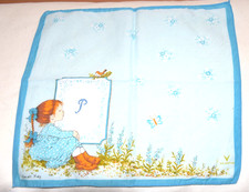 Taschentuch, Sarah Kay, Monogramm P, Vintage, Stofftaschentuch
