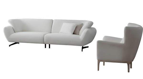 Sofa-Set 3-Sitzer-Sofa Sessel Moderner Stil WeißE Farbe Holzrahmen Neu-image