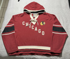 Chicago Blackhawks Hoodie Men 2XL Old Time Hockey Bobby Hull 9 Jersey Sweatshirt
