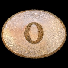 Letter O Western Paisley Vintage Belt Buckle - Crumrine Made in USA