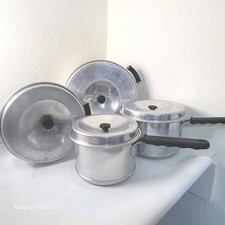 Vtg LIFETIME 8 Piece Cookware Pot Set Stainle...