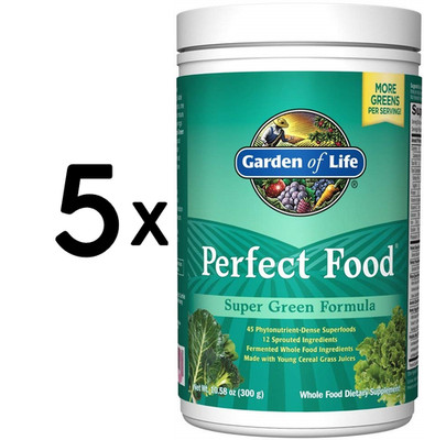 5 x Garden of Life Perfect Food Super Green Formula, Powder - (166,66 EUR/kg)