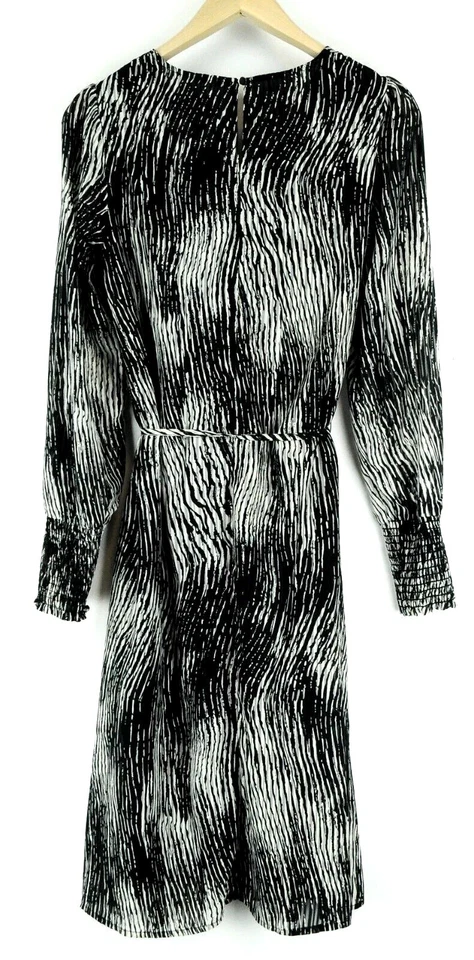 Kaffe Kajenny Damen Kleid 34 Grau Muster Langärmelig V-Ausschnitt Mittellang - Bild 2 von 4