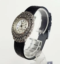 UNIQUE Women's 925 STERLING SILVER Watch BOMA. Mother Of Pearl Dial 