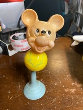 Vintage 1950'S JOLLY BLINKER RUBBER Mickey Mouse Walt Disney Suction Toy