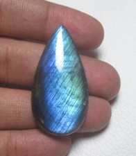 Natural Labradorite Cabochon Pear 40.75 Ct Flat back Loose Gemstone H 9821