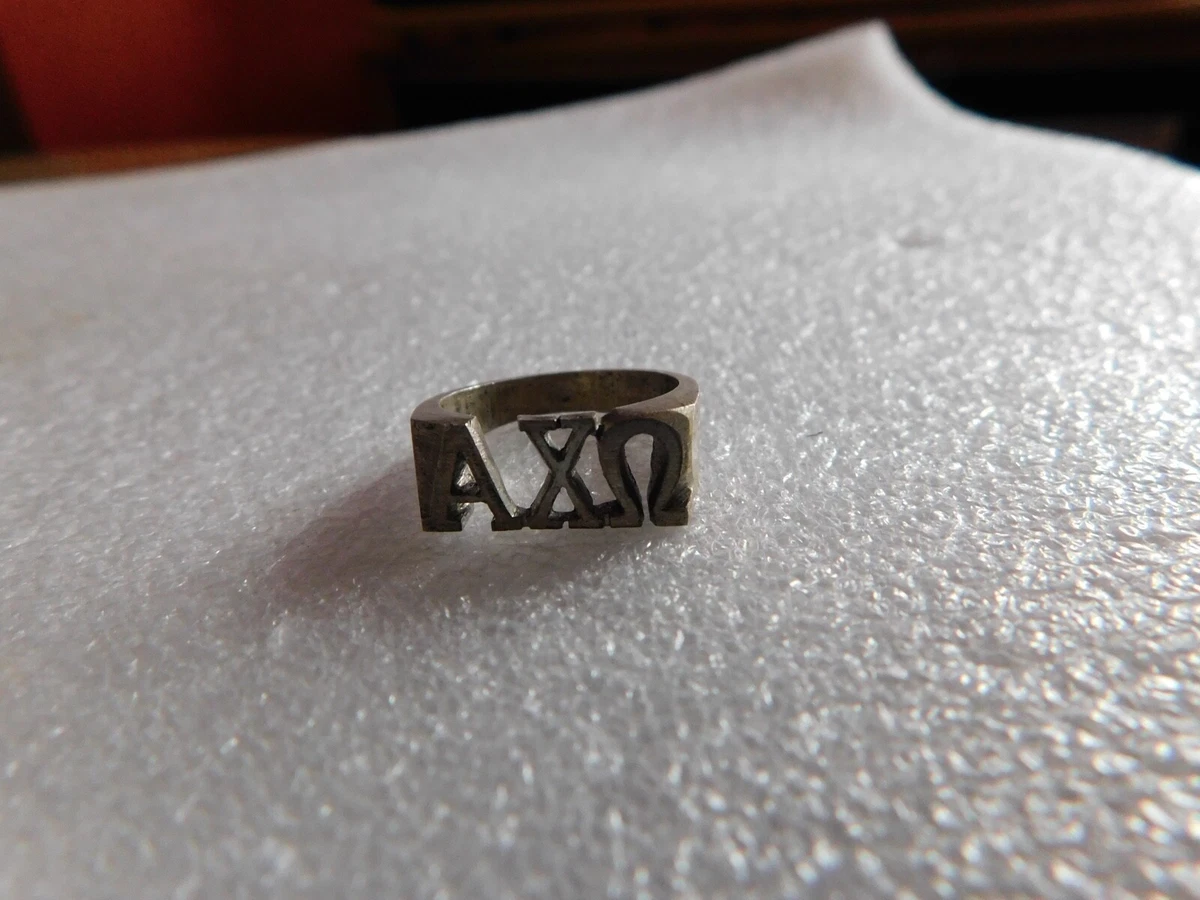 Vintage Silver Alpha Chi Omega Sorority Ring eBay