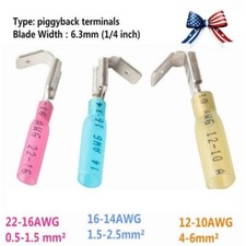 3 Way 22-10AWG Wire Connectors Heat Shrink Piggyback Spade Terminals 75/150PCS
