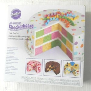 Wilton Checkerboard Birthday Cake Pan Set  All Occasions NEW