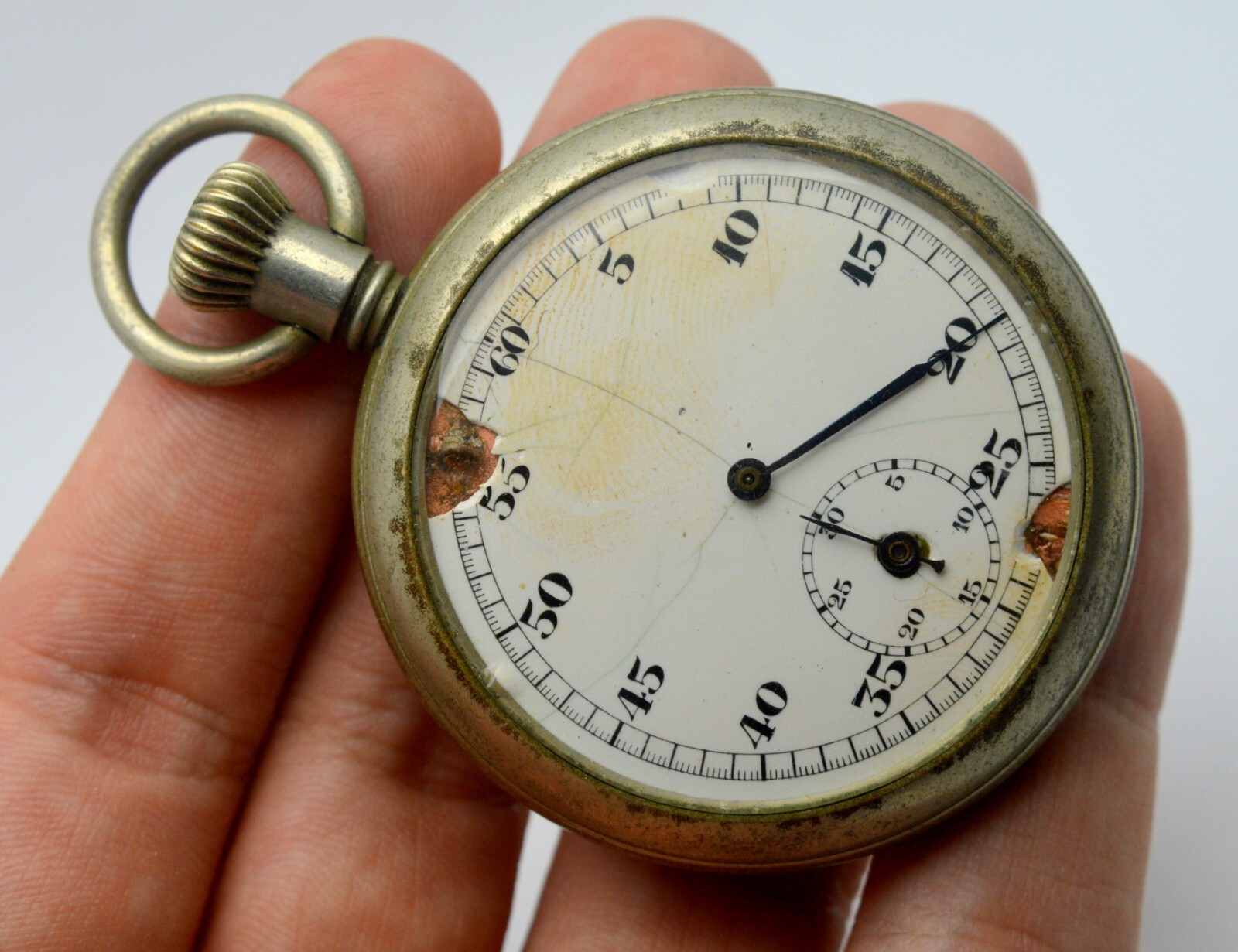 VINTAGE OLD WW2 MILITARY LARGE MECHANICAL STOPWATCH SPORT POCKET WATCH eBay
