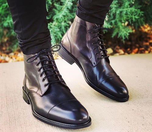 hardware pepper major Handmade Mens Cap toe Leather Dress boots, Men black leather Ankle boots | eBay hardware pepper major Handmade Mens Cap toe Leather Dress boots, Men black leather Ankle boots | eBay