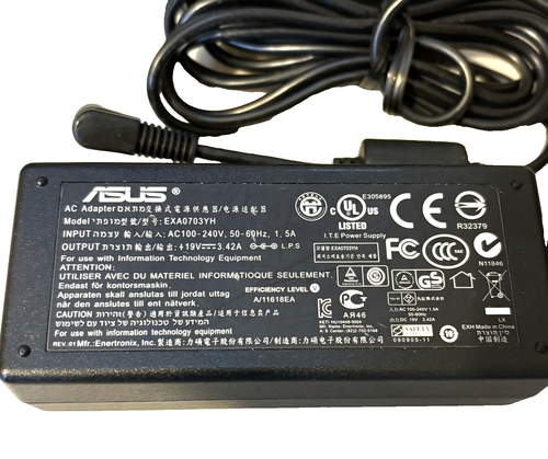 Fuente de alimentación genuina ENERTRONIX EXA0703YH 19V 3.42A adaptador de CA pasador redondo - Imagen 3 de 5