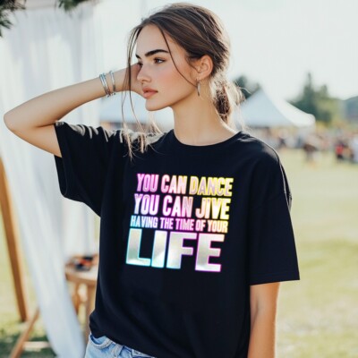 Having The Time Of Your Life  T-Shirt Funky Print Fancy Dress Dancing Queen 70s