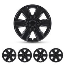 New Set Of 4 14 Black Heavy Duty Snap-on Full Hub Caps Wheel Covers R14 Steel New Set Of 4 14 Black Heavy Duty Snap-on Full Hub Caps Wheel Covers R14 Steel