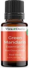 Viva Doria Pure Green Mandarin Essential Oil, Undiluted, Food Grade, 0.5 Fl oz