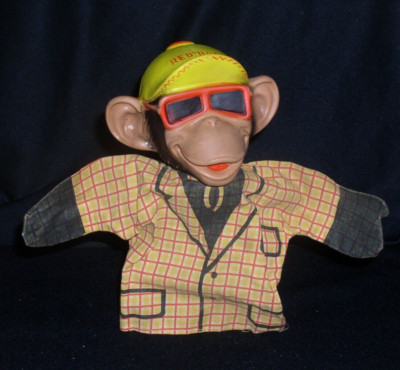 Red Rose Tea Vntage promotional Monkey/Chimpanzee Hand Puppet~8''