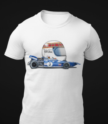 Jackie Stewart Tyrrell 001 '1970 71 F1 Racer Short-Sleeve Unisex T-Shirt