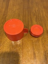 Termo económico vintage Aladdin's NO. 23B Pint. Tapón y taza de repuesto rojo