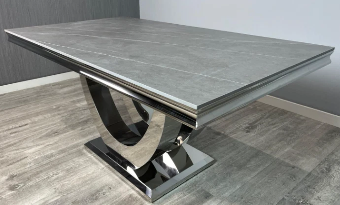 Contemporary Grey Slate Dining Table Grey Slate 160 cm wide Dining Table
