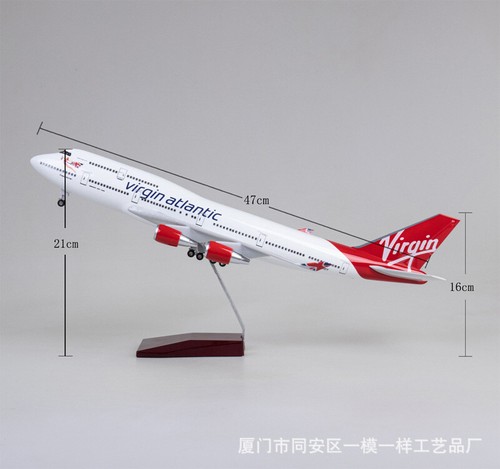 1/150 Virgin Atlantic Airways B747-400 Passanger Plane Model w/ LED Light Model - Picture 8 of 12