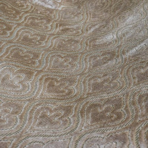 Pearl Beige Damask Jacquard Velvet Fabric By The Yard, 54 inch width Upholstery - Picture 3 of 8