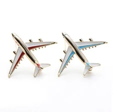 Airplane Aircraft Brooch Red Blue Pins Collar Scarf Badges Women Men Brooches