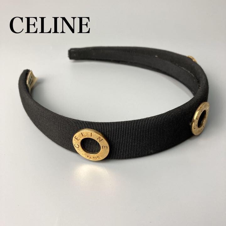 CELINE Vintage Black Hair Band with Circle Logo Bracket | eBay CELINE Vintage Black Hair Band with Circle Logo Bracket | eBay