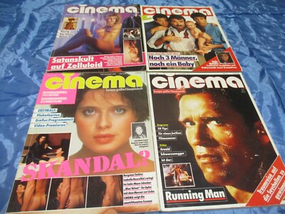 4  x  Cinema  1987 / 88  , Film  Nostalgie , Kult  Kino  Filme , Werbung  Lot 56