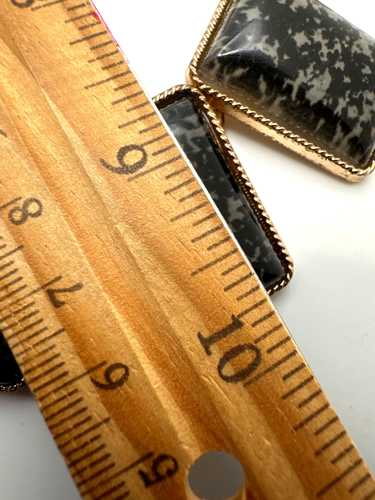 Statement Black Gray Rectangular Pendant Necklace… - image 5