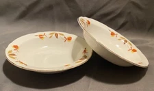 VINTAGE  HALL SUPERIOR AUTUMN LEAF  (2) DESSERT  BOWLS  5 1/2 diameter Jewel tea