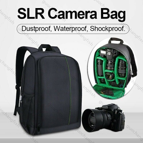 UK Waterproof Camera Backpack Bag Rucksack Lens Case For DSLR Canon EOS Nikon - Picture 2 of 11