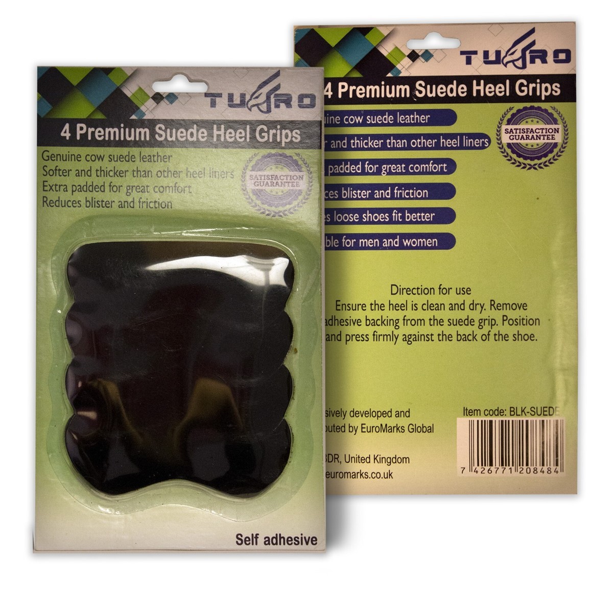 BLACK SUEDE HEEL GRIPS ONE SIZE UNISEX BOOT SHOE PADS COMFORT PROTECTORS  FOOT