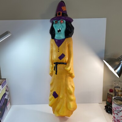 VTG 1997 Paper Magic Inc. HALLOWEEN WITCH Blow Mold Wall Decor Flashing Eyes 36''