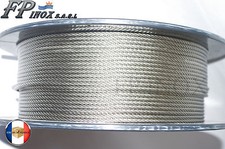 Rouleau de 100M Cable 4mm inox 316 7x19 Soit 133 Fils inox A4