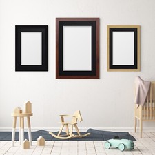 BLACK Picture Frame OAK DARK OAK  A1-A5 With & Without Mount Poster Photo Frames